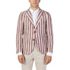 Mulish Men's Bordeaux Striped Blazer - Front View with Lapel Collar