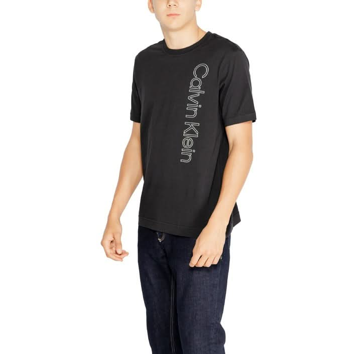 Calvin Klein Sport Men's Black Cotton T-shirt - Round Neck Design