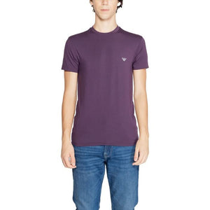 Emporio Armani Men’s Purple T-shirt with round neck and short sleeves.