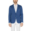 Mulish Men's Blue Cotton Blazer - Front View with Lapel Collar