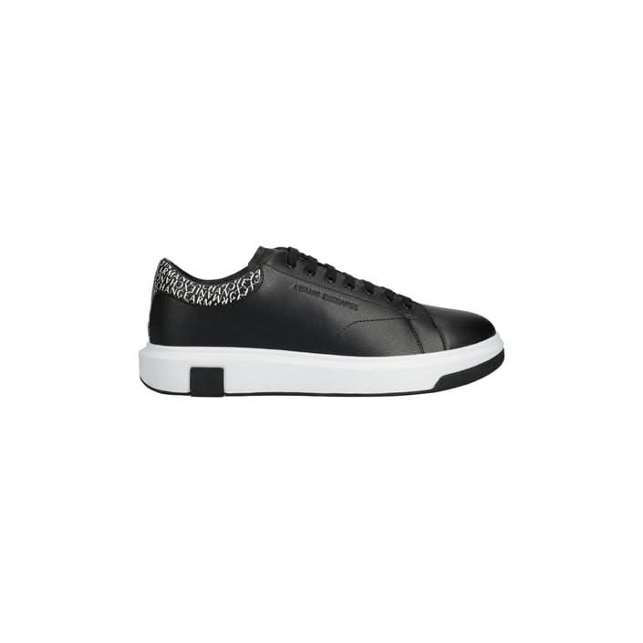 Armani Exchange men's black sneakers with lace-up design and rubber sole."