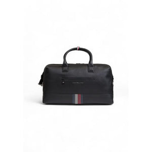 Tommy Hilfiger Men’s Black Bag with multiple zip pockets and sleek design.