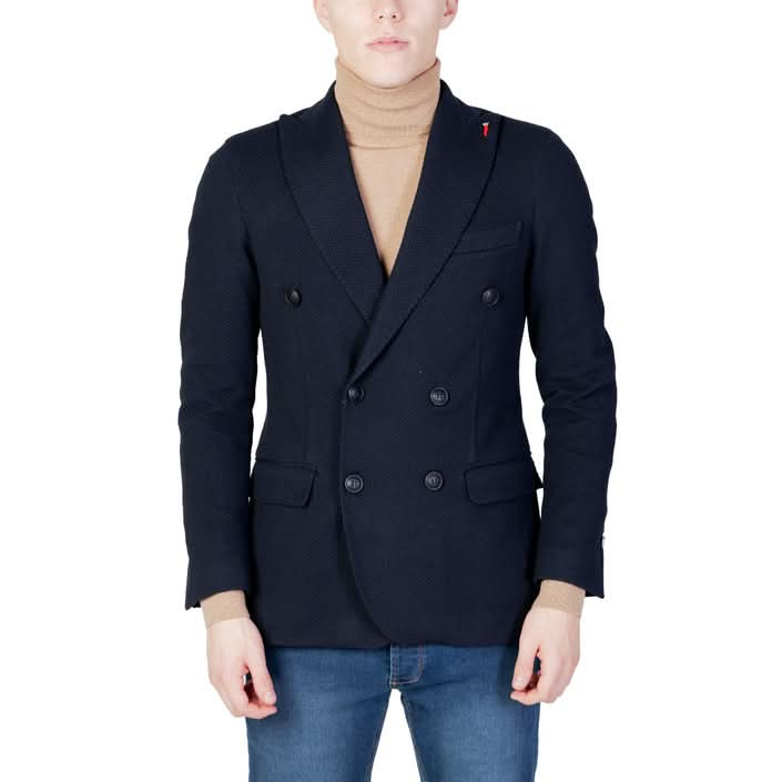 Mulish Men's Blue Blazer - Front View with Lapel Collar