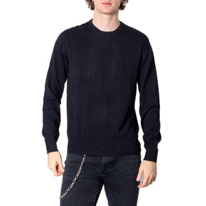 Armani Exchange black sweatshirt with a plain design, featuring a round neck and long sleeves, perfect for Spring/Summer.