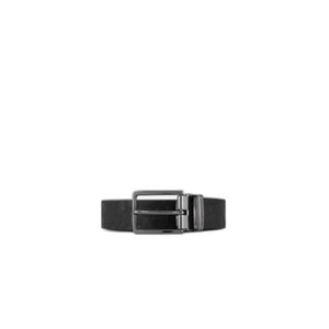 Armani Exchange Men's Black Belt, 100% polyurethane with buckle fastening, 123x3x0.01 cm, perfect Christmas or birthday gift, available at Poshbro.