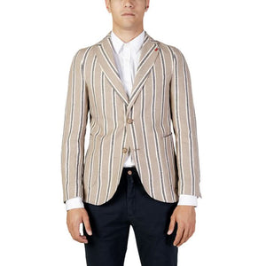 Mulish Men's Beige Blazer - Front View with Button Fastening