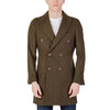 Mulish Men's Green Coat - Front View with Lapel Collar and V-neckline