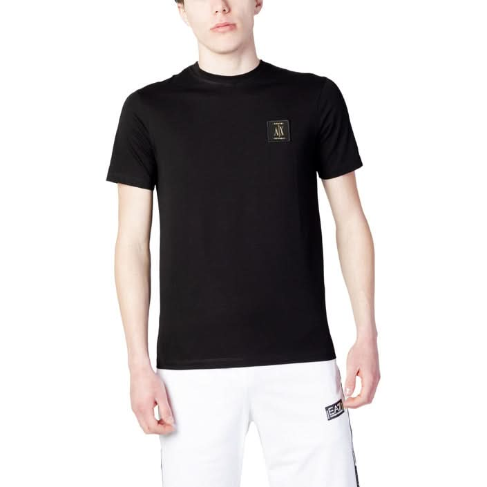 Classic black T-shirt from Armani Exchange, with a simple pattern and comfortable fit, Luxury style and fresh