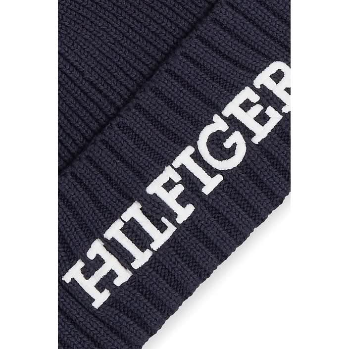 Stylish blue Tommy Hilfiger printed cap, perfect for Fall/Winter wear.