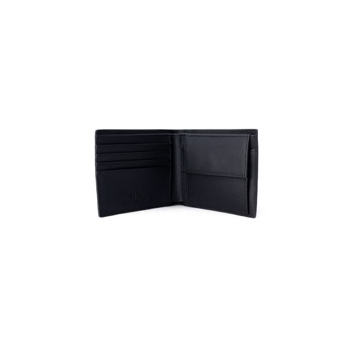 Men’s designer wallet – Armani Exchange black polyurethane wallet