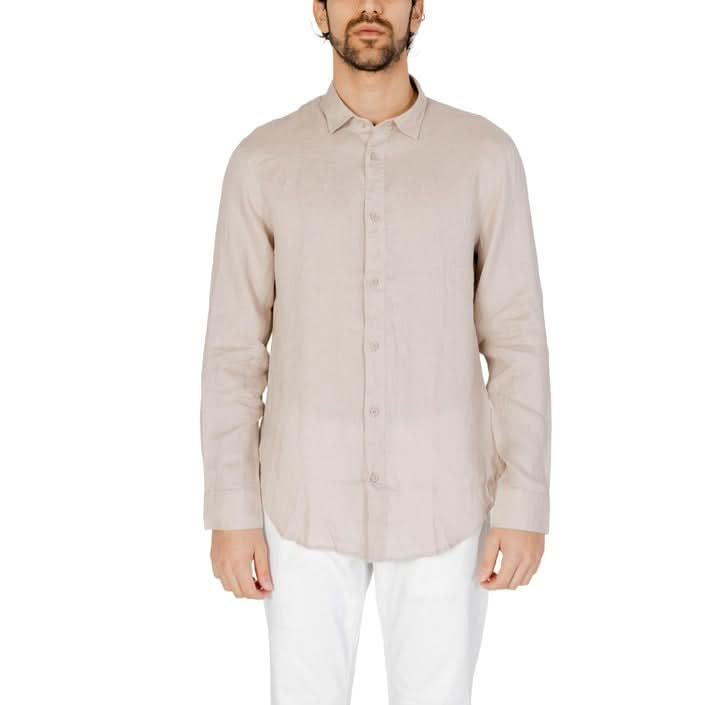 Armani Exchange Beige Linen Shirt for Men | Classic & Trendy | Poshbro