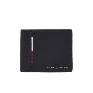 Tommy Hilfiger Men’s Blue Leather Wallet with a plain, sleek design.