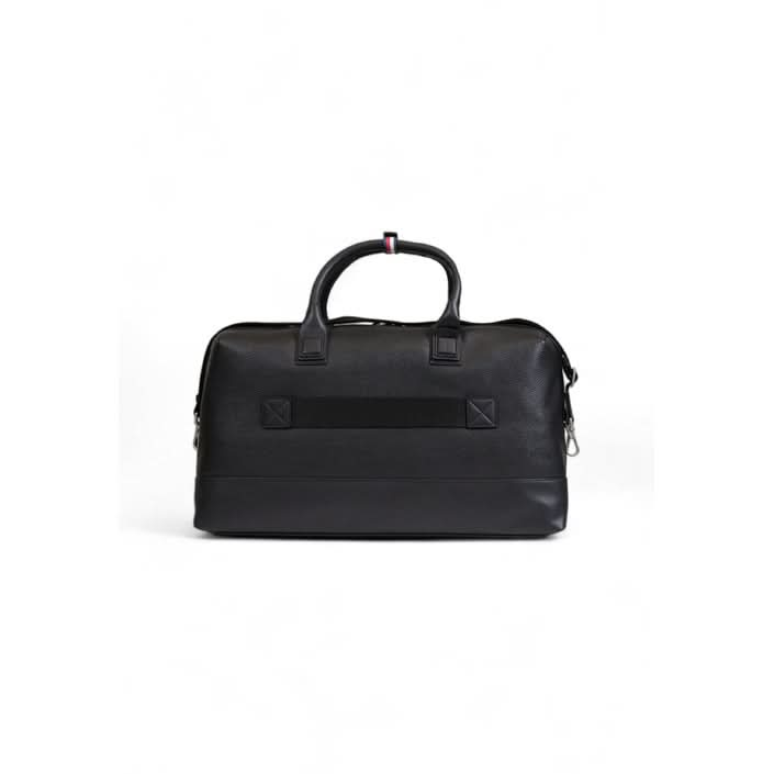 Black Tommy Hilfiger Men’s Zip Pocket Bag made from 100% polyurethane.