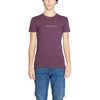 Emporio Armani Men’s Purple Cotton T-shirt with round neck and short sleeves.