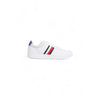 Tommy Hilfiger Men’s White Leather Sneakers with rubber sole and sleek design.
