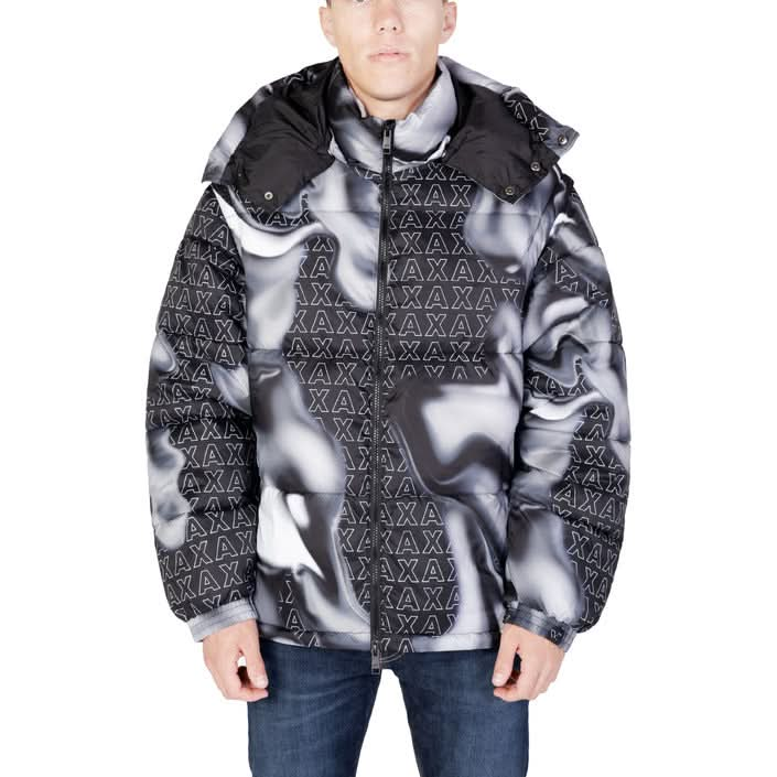 Sick Armani Exchange black jacket with cool print and zip—perfect for young dudes who want to stand out this fall/winter.