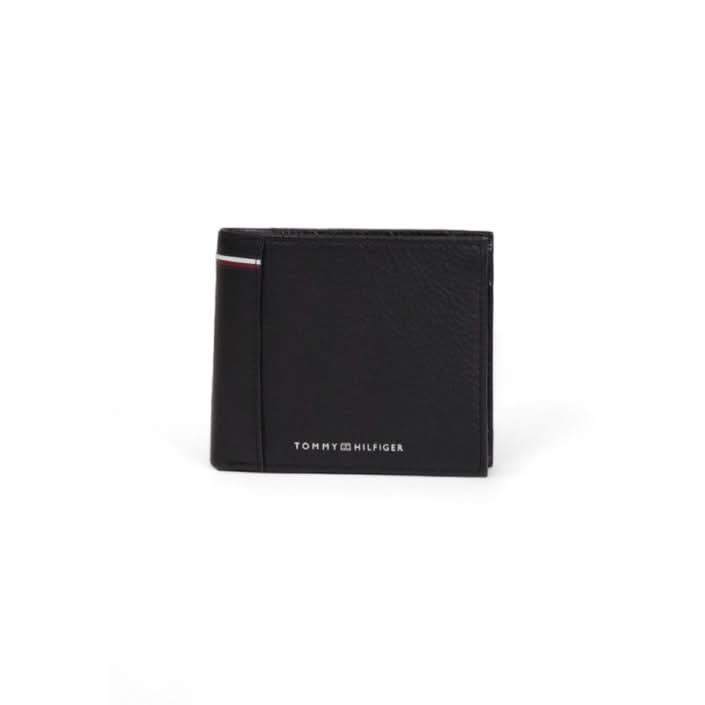 Tommy Hilfiger Men’s Black Leather Wallet with a plain, minimalist design.