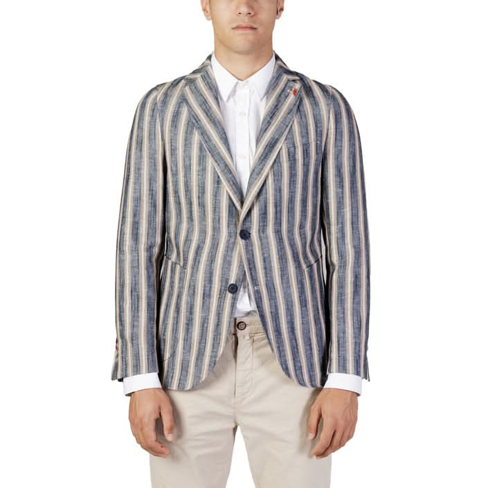 Mulish Men's Bordeaux Blazer with Front Pockets - Elegant Striped Design
